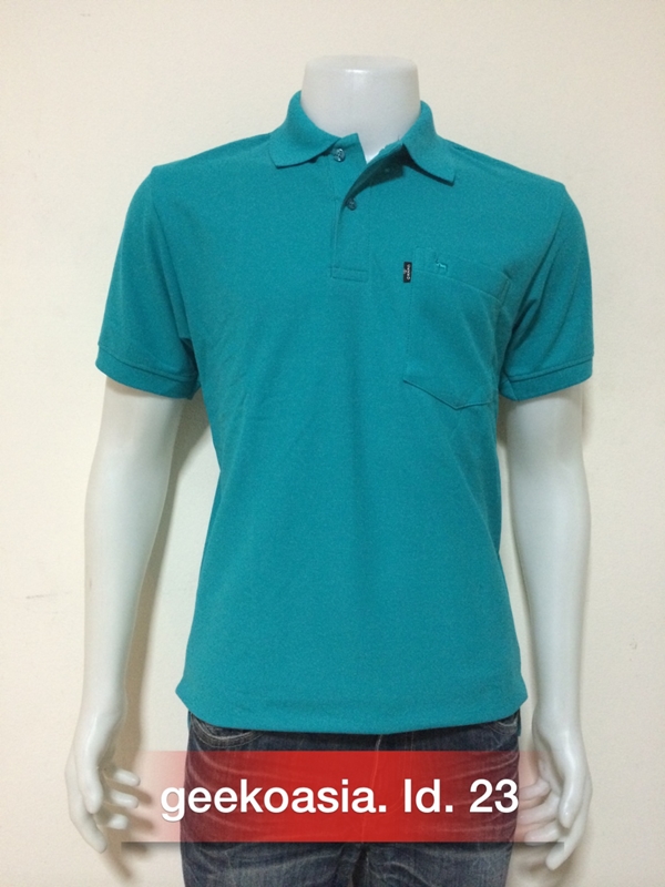 เสื้อโปโลสีพื้นชาย เขียวเทอคอยท์ id.23