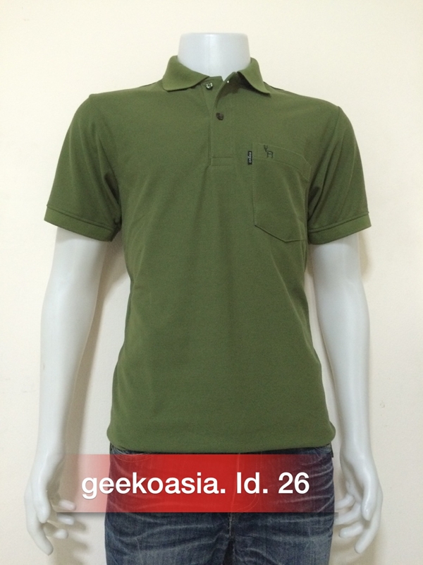 เสื้อโปโลสีพื้นชาย เขียวมะกอก id.26