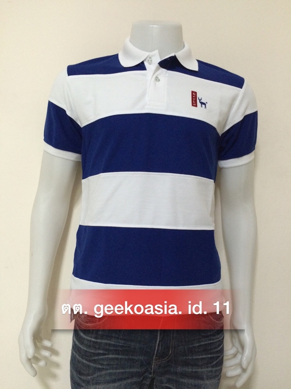 เสื้อโปโลตัดต่อสีน้ำเงิน