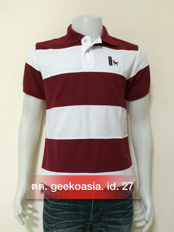 เสื้อโปโลตัดต่อสีแดงเลือดหมู
