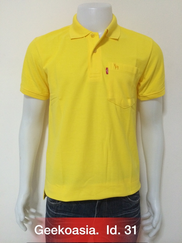 เสื้อโปโลชายสีเหลืองสด