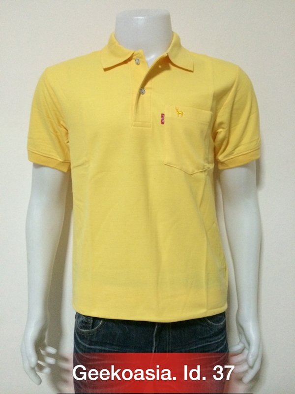 เสื้อโปโลพื้นชาย สีเหลืองอ่อน