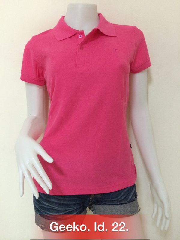 เสื้อโปโลหญิงชมพูเข้ม