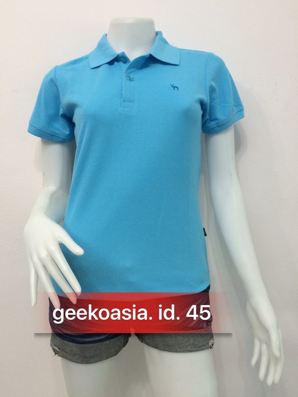 เสื้อโปโลผู้หญิงสีฟ้าอ่อน