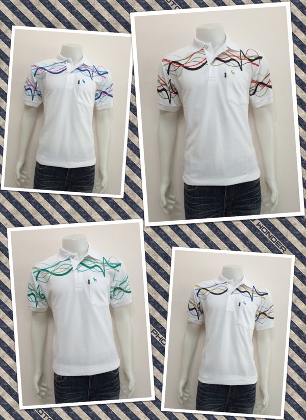 เสื้อโปโลชายพิมพ์ลาย