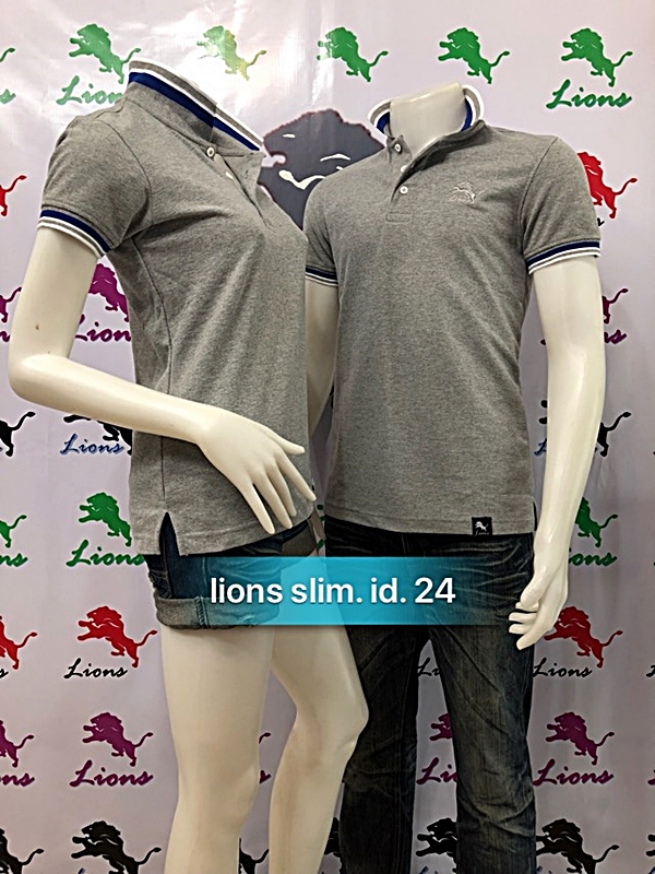 เสื้อโปโลทรงสลิมมีเทาท๊อปขาว
